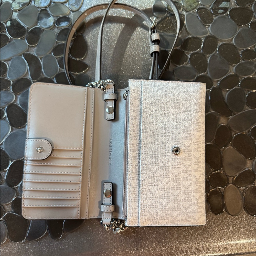Michael Kors Gray Textured Crossbody Bag with Silver Hardware - Picture 3 of 3